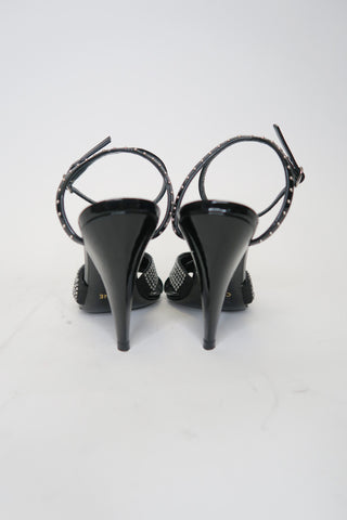 Celine Crystal Embellished Leather Sandals sz 36 - Designer Pumps at The Find Luxury Resale - Vancouver, Canada