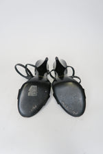 Celine Crystal Embellished Leather Sandals sz 36