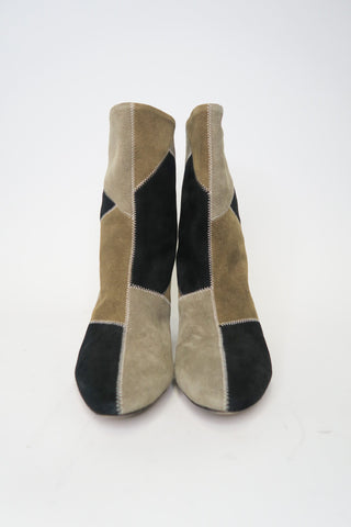 Isabel Marant Suede Colourblock Pattern Boots sz 6 - Designer Boots at The Find Luxury Resale - Vancouver, Canada