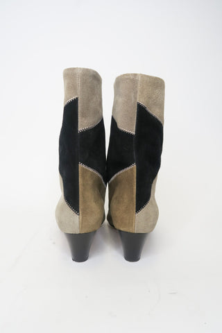 Isabel Marant Suede Colourblock Pattern Boots sz 6 - Designer Boots at The Find Luxury Resale - Vancouver, Canada