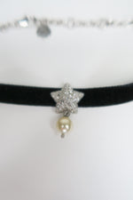 Miu Miu Crystal & Velvet Pendant Necklace