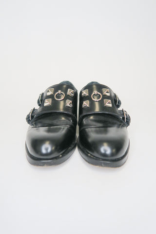 Hermes Leather Studded Accents Loafers sz 36 - Designer Loafers at The Find Luxury Resale - Vancouver, Canada