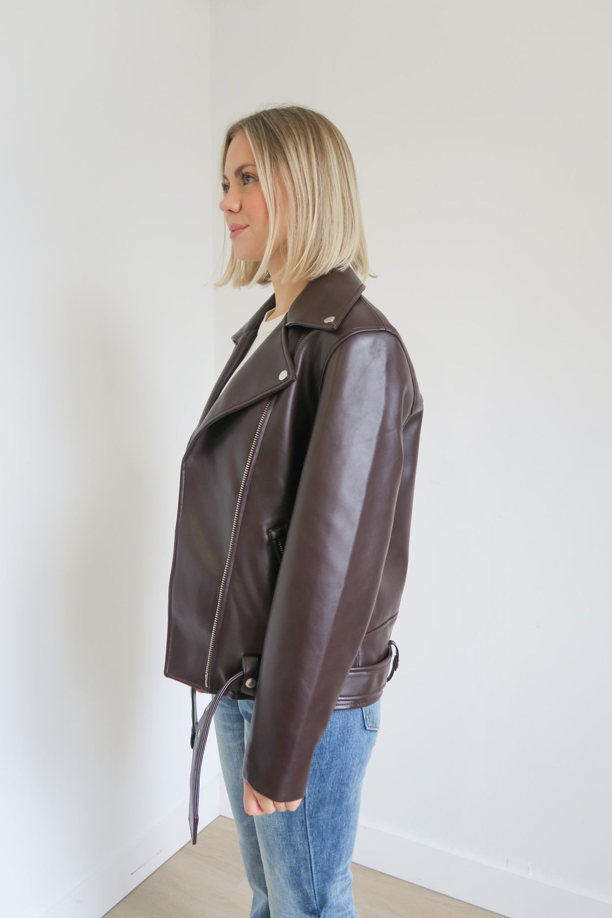 Wilfred Oversized Faux Leather Jacket sz XS