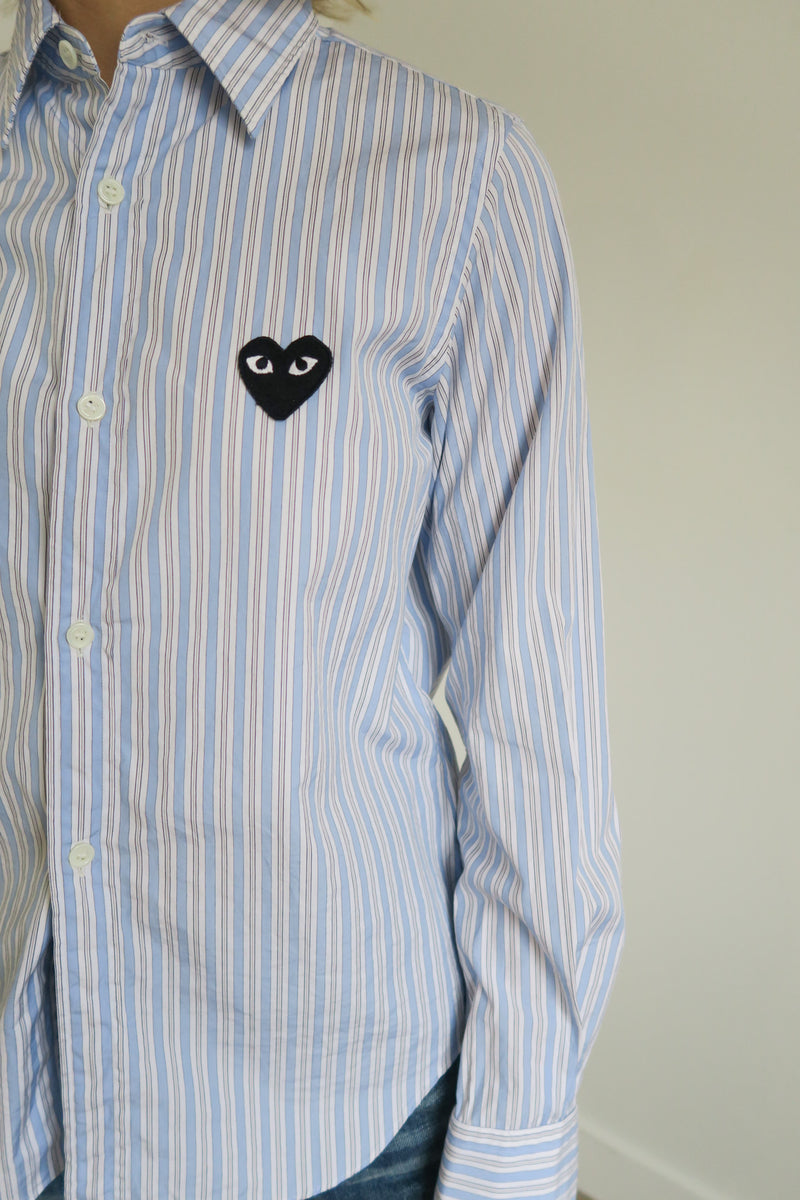 Comme des Garçons Play Long Sleeve Button-Up Top sz M