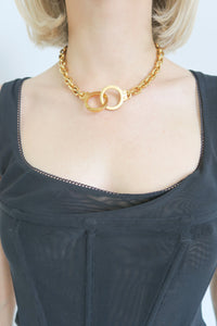 Celine Golden Handcuff Necklace