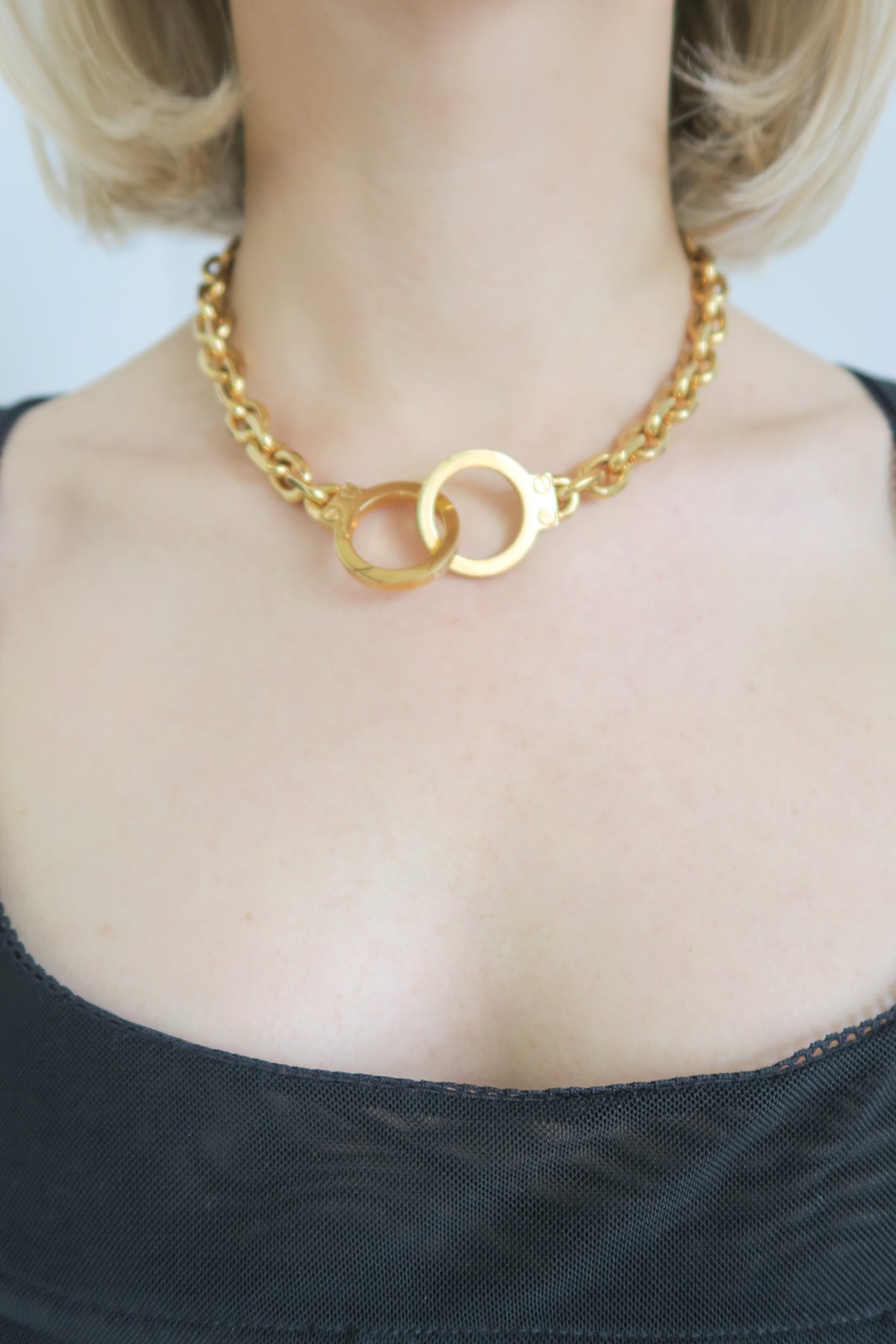 Celine Golden Handcuff Necklace