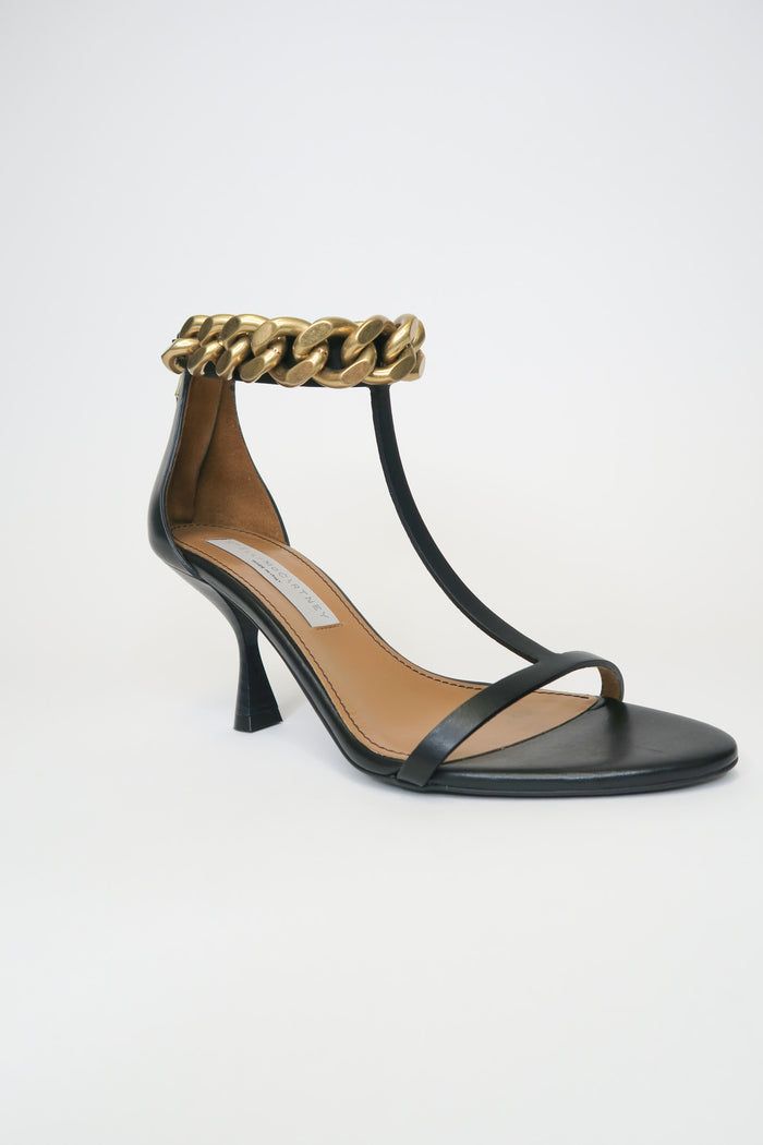 Stella McCartney Chain-Link Accents T-Strap Sandals sz 37.5