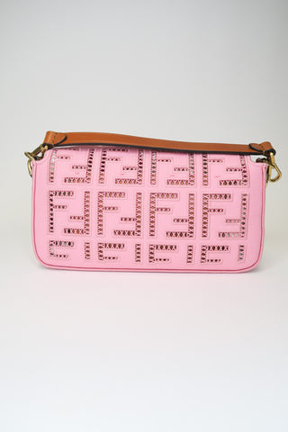 Fendi FF Ajour Embroidered Baguette