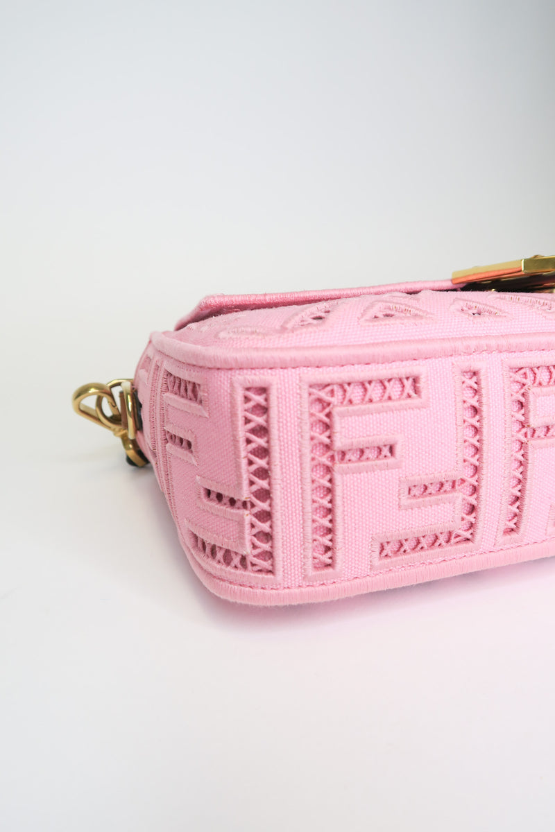 Fendi FF Ajour Embroidered Baguette