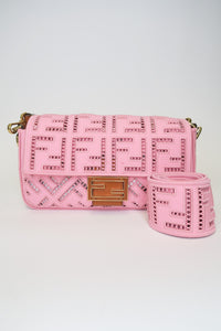 Fendi FF Ajour Embroidered Baguette