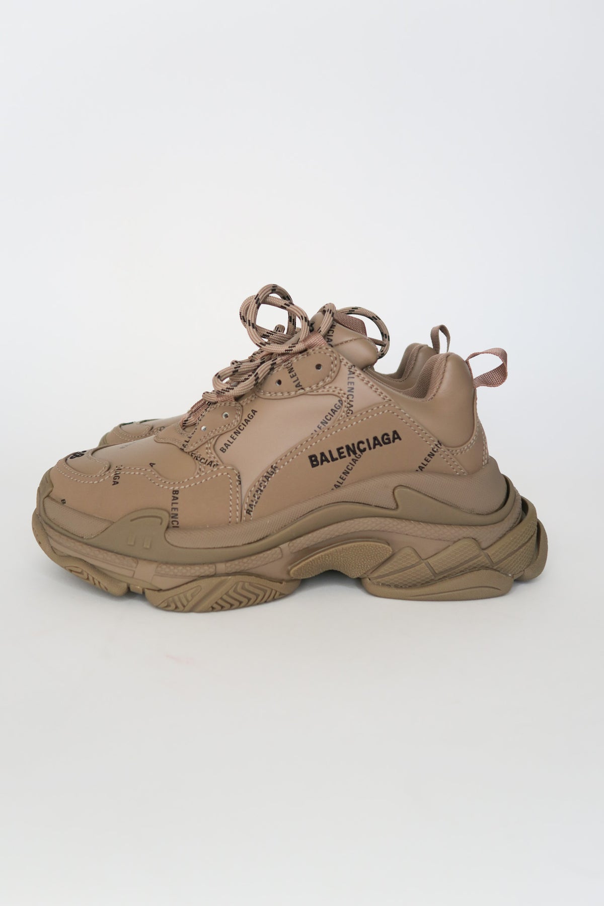 Balenciaga Triple S All Over Logo Chunky Sneakers sz 38