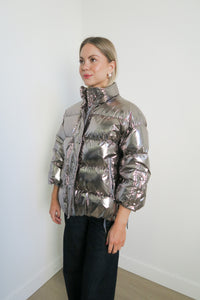 Red Valentino Metallic Down Jacket sz 38