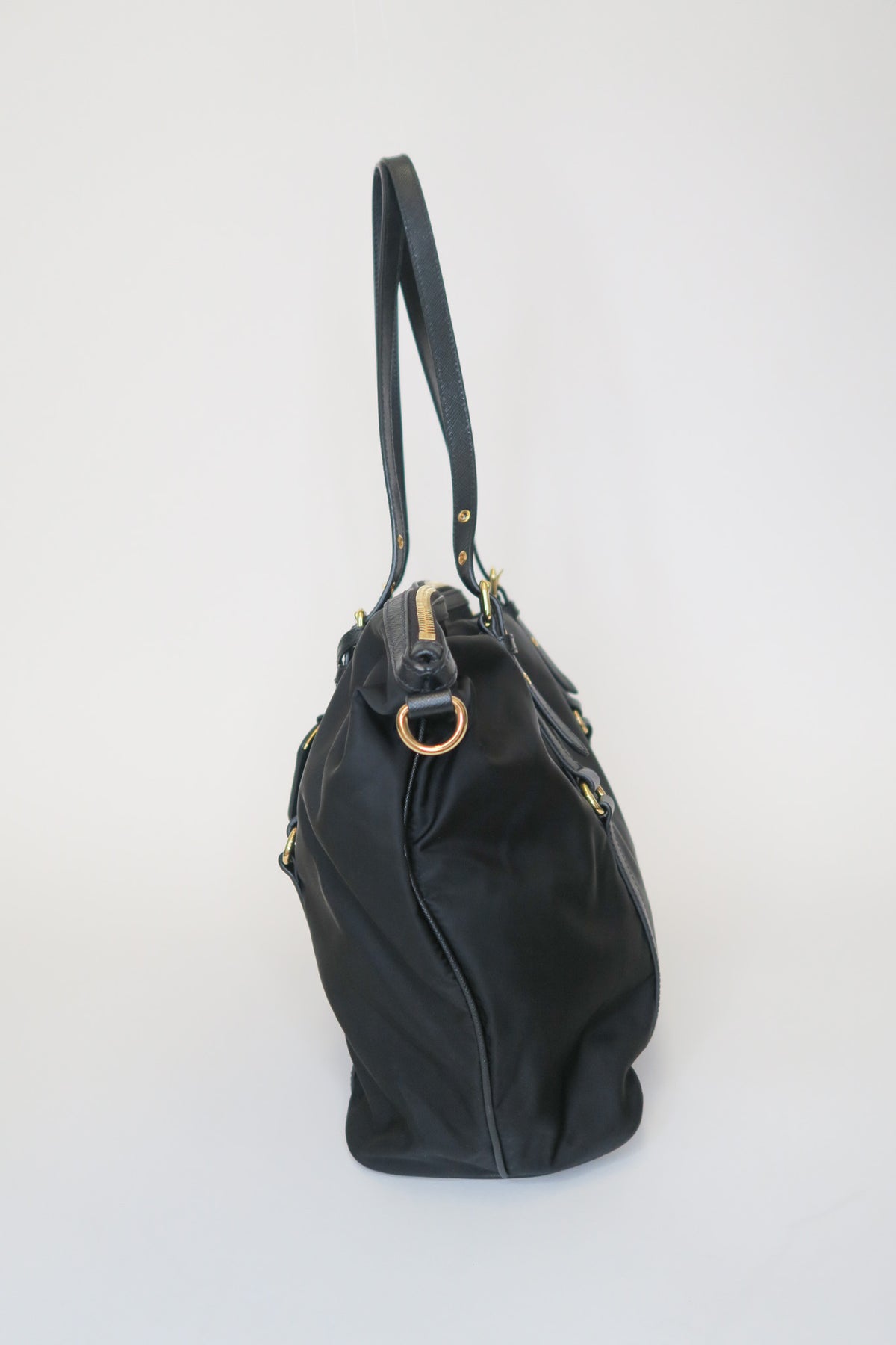 Prada Saffiano-Trimmed Tessuto Shoulder Bag