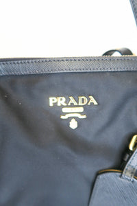 Prada Saffiano-Trimmed Tessuto Shoulder Bag