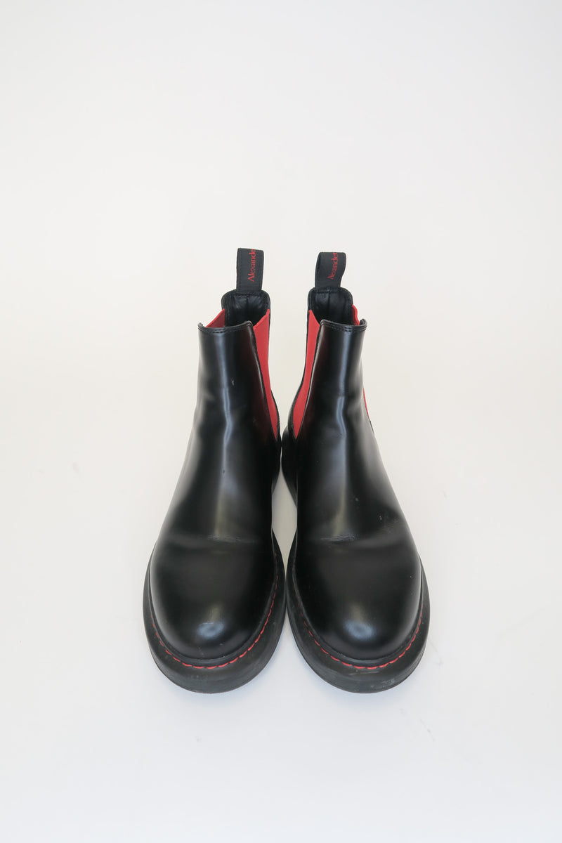 Alexander McQueen Leather Chelsea Boots sz 38