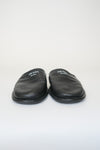 Prada Black Leather Logo Slides sz 35.5