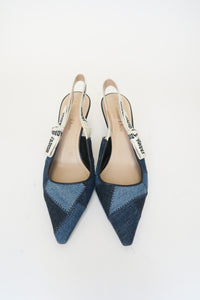 Christian Dior J'Adior Denim Slingback Pumps sz 36