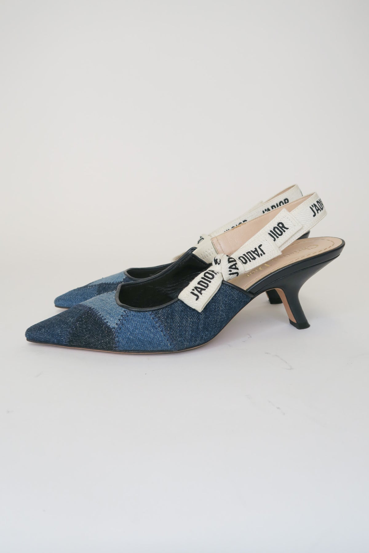 Christian Dior J'Adior Denim Slingback Pumps sz 36