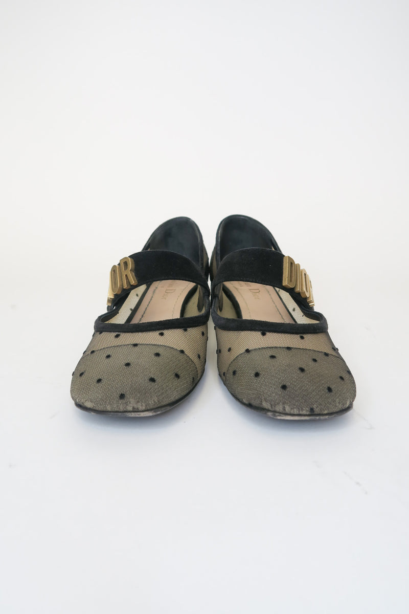 Christian Dior Suede Mesh Accents Mules sz 36