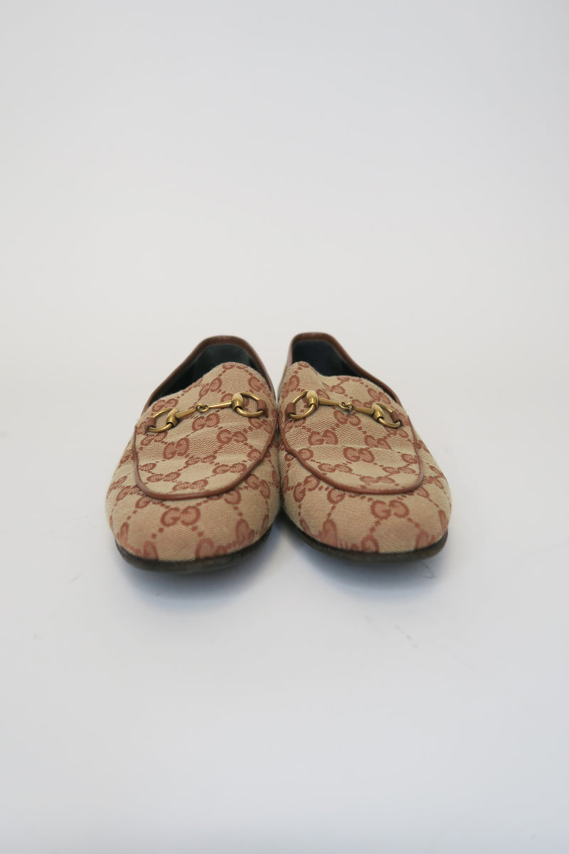 Gucci Canvas Printed Loafers sz 38