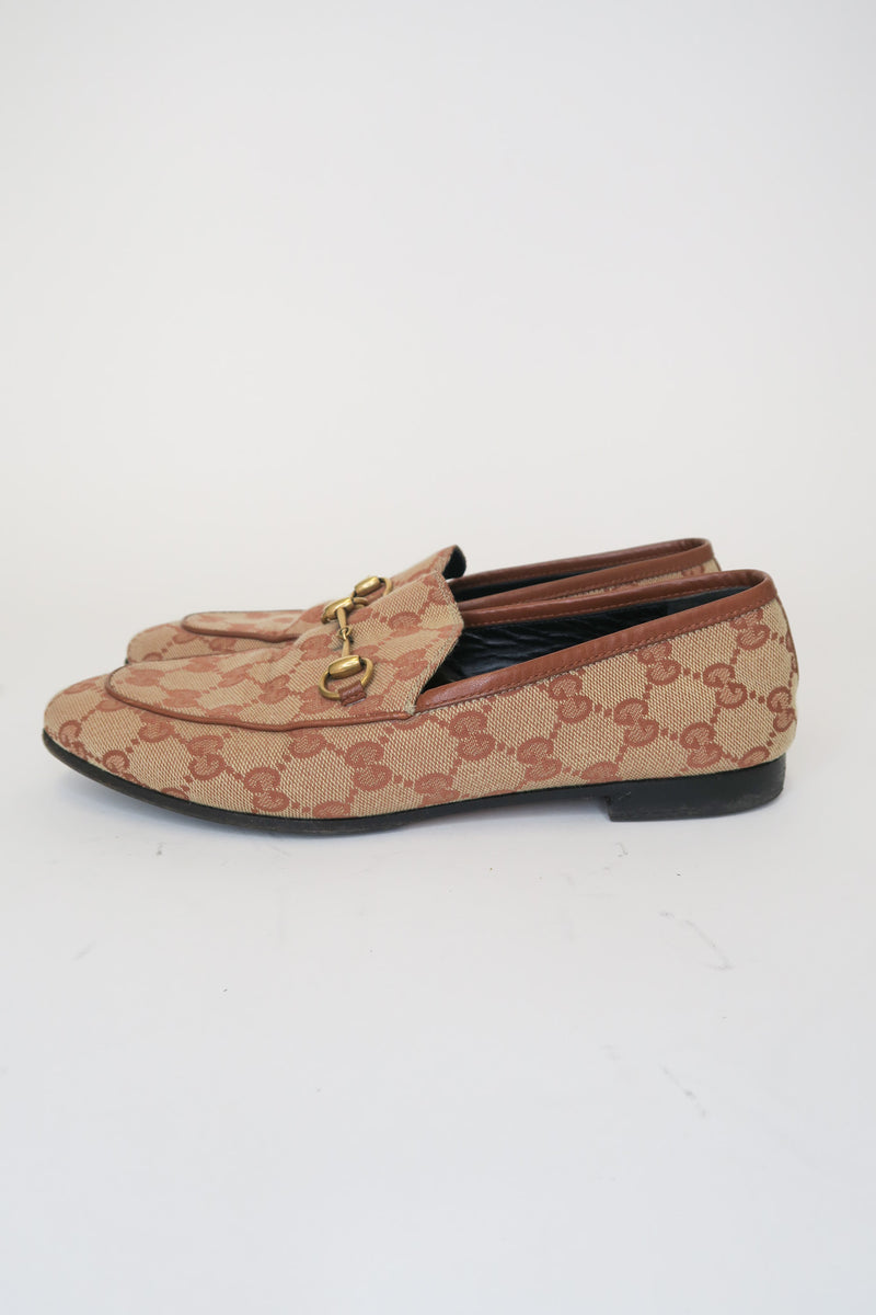 Gucci Canvas Printed Loafers sz 38