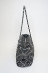 Chanel Tweed on Stitch Zip Tote Quilted Nylon Small