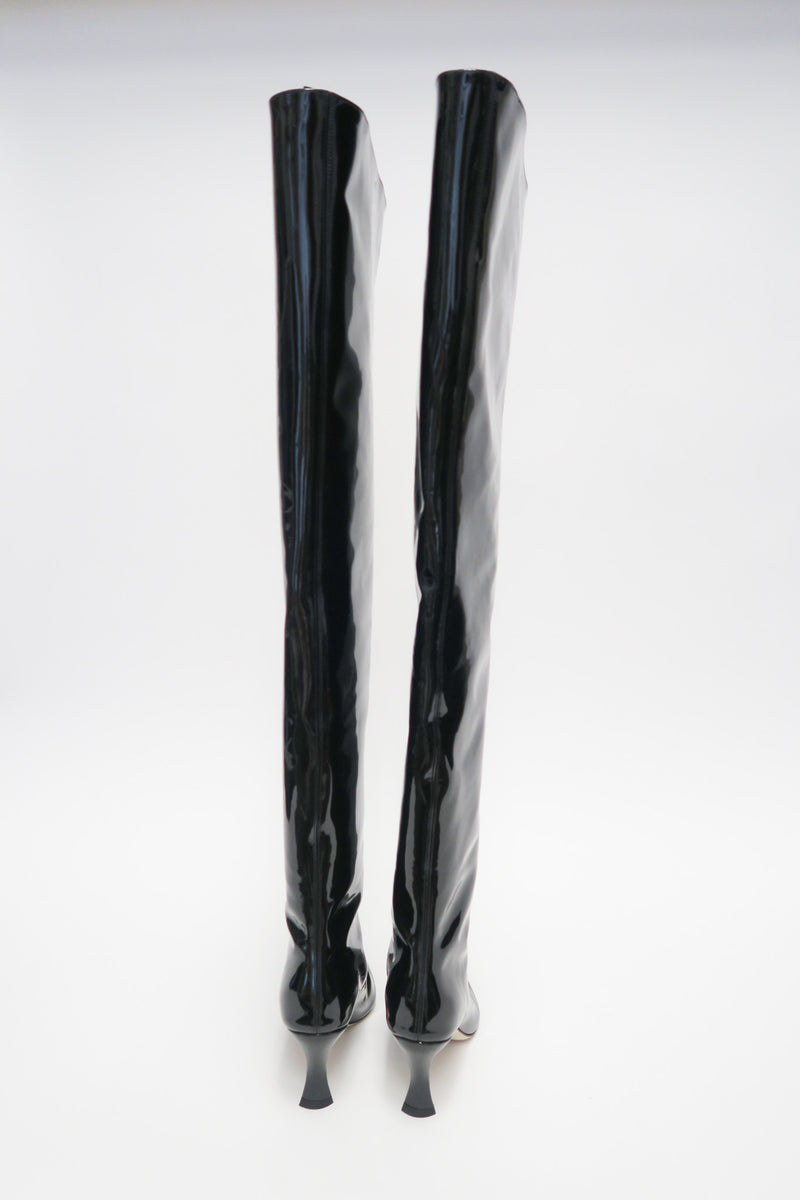 By Far Patent Leather Over-The-Knee Boots sz 36