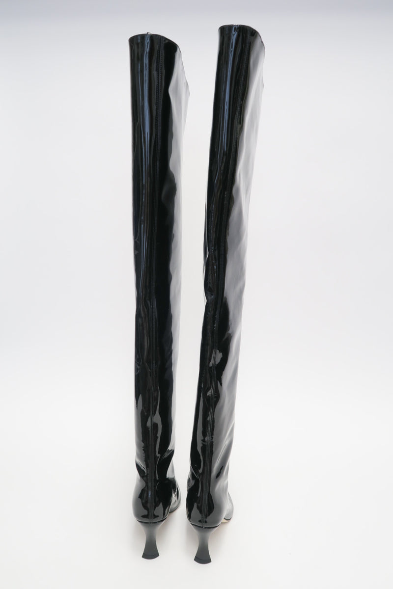 By Far Patent Leather Over-The-Knee Boots sz 36