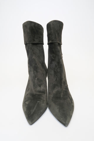 Saint Laurent Niki Suede Boots sz 36.5 - Designer Boots at The Find Luxury Resale - Vancouver, Canada