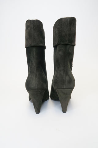 Saint Laurent Niki Suede Boots sz 36.5 - Designer Boots at The Find Luxury Resale - Vancouver, Canada