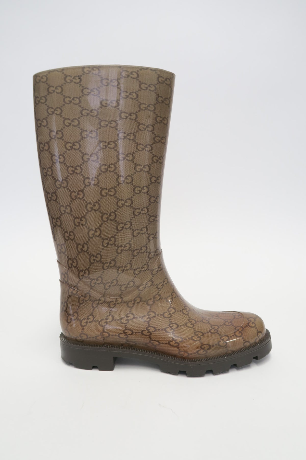 Gucci Rubber Printed Rain Boots sz 38