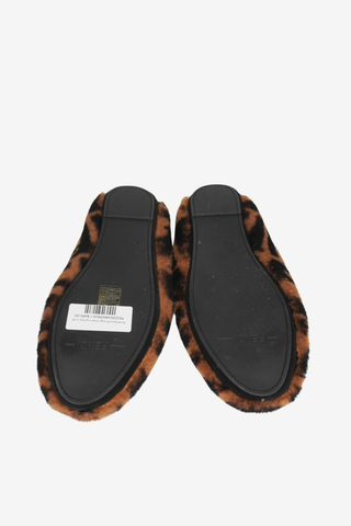 Fendi Zucca FF Logo Shearling Flats sz 38 - Designer Flats at The Find Luxury Resale - Vancouver, Canada