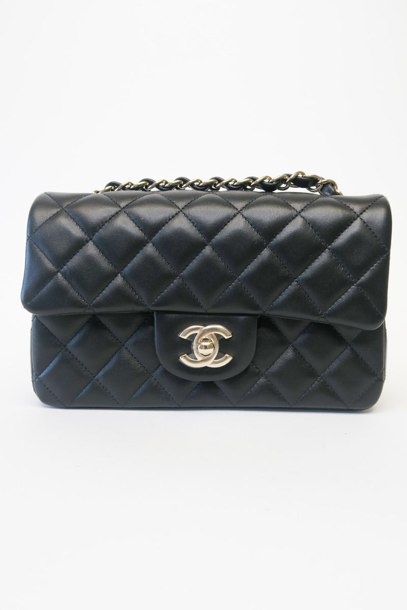 Chanel 2022 Lambskin Quilted Mini Rectangular Flap