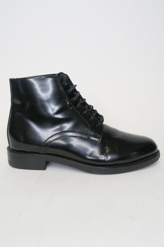 Celine Leather Ankle Lace-Up Boots sz 37.5 - Designer Boots at The Find Luxury Resale - Vancouver, Canada