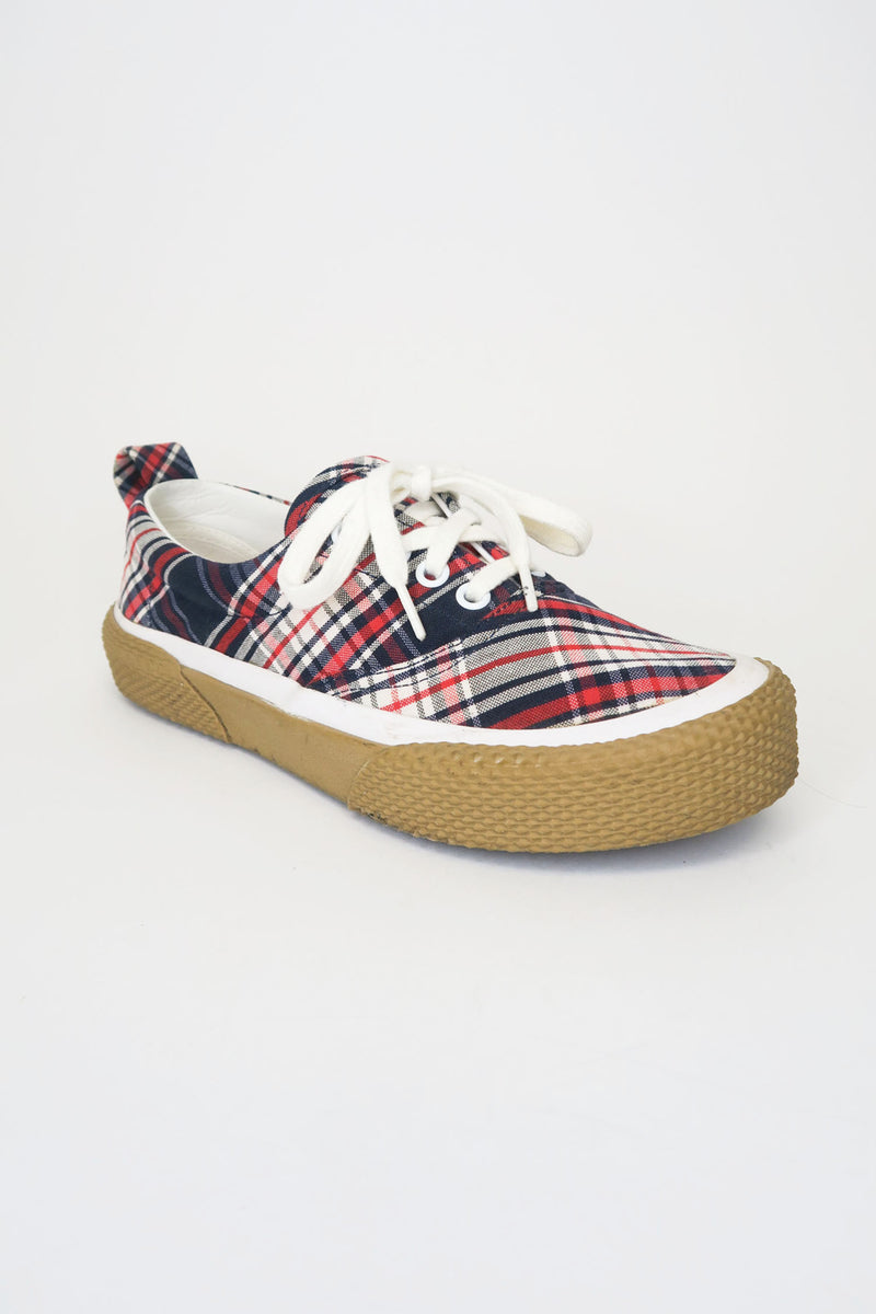 Celine Plaid Canvas Sneakers sz 37