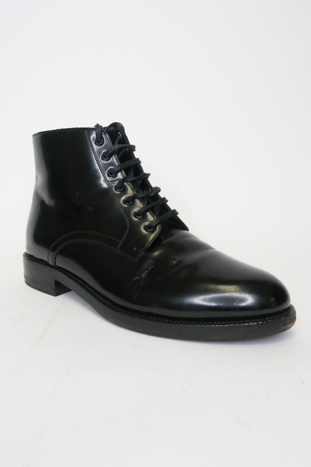 Celine Leather Ankle Lace-Up Boots sz 37.5