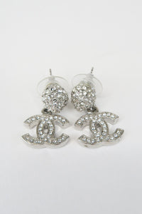 Chanel Strass CC Drop Earrings