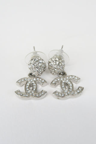 Chanel Strass CC Drop Earrings - Designer Earrings at The Find Luxury Resale - Vancouver, Canada