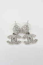 Chanel Strass CC Drop Earrings