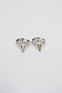 Chanel Silver Crystal CC Earrings