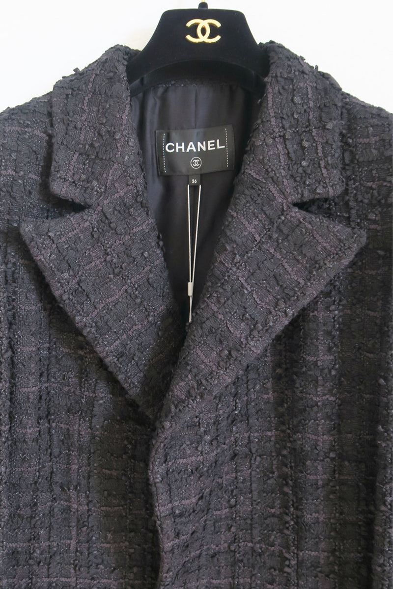 Chanel 2022 Black Tweed Blazer sz 36