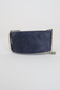 Chanel Strass CC Blue Suede Wrap Bracelet