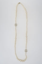 Chanel Faux Pearl CC Bead Strand Necklace