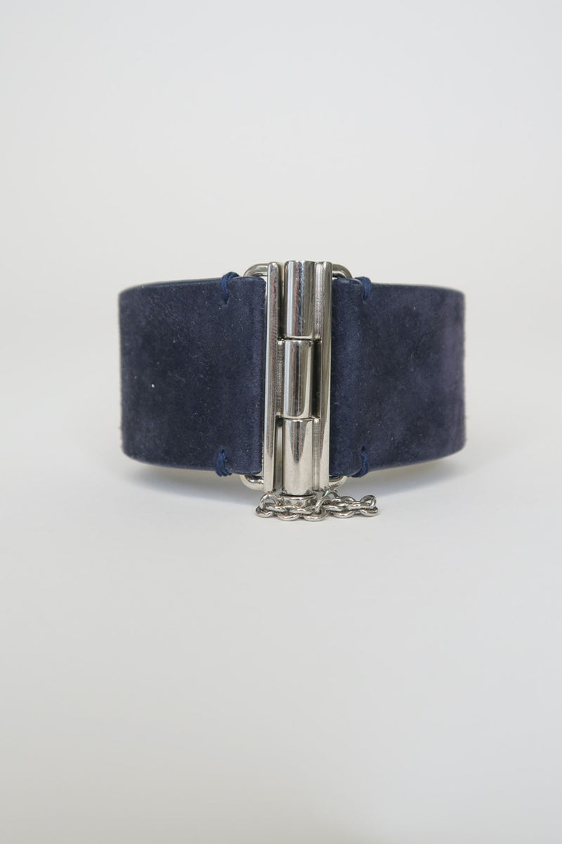 Chanel Strass CC Blue Suede Wrap Bracelet