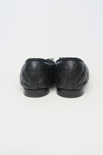 Chanel Interlocking CC Logo Leather Flats sz 39