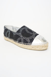 Chanel Interlocking CC Logo Tweed Espadrilles sz 38