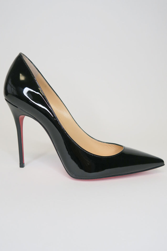 Christian Louboutin Decollete 554 100 Patent Leather Pumps sz 36.5