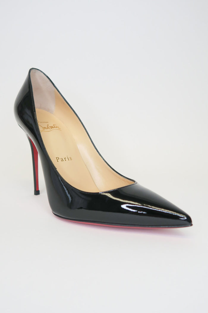 Christian Louboutin Decollete 554 100 Patent Leather Pumps sz 36.5