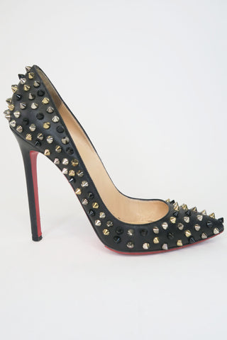 Christian Louboutin Spike Accents Leather Pumps sz 38 - Designer Pumps at The Find Luxury Resale - Vancouver, Canada