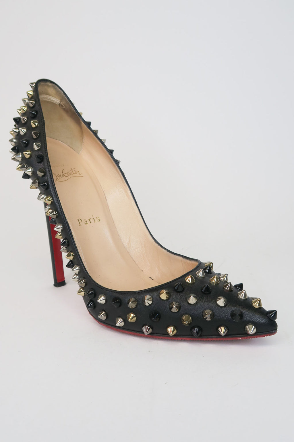 Christian Louboutin Spike Accents Leather Pumps sz 38